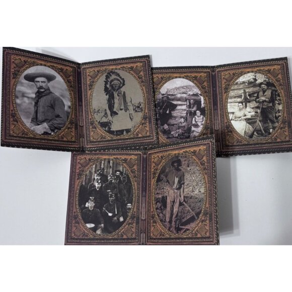 Western Expansion Photo Booklet Set 6 Cowboys Indians Pioneers Repro - Picture 1 of 5